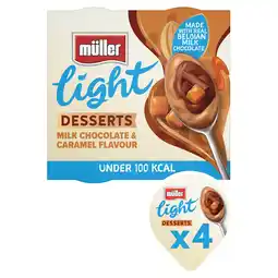 Iceland Müller Light Desserts Milk Chocolate & Caramel Flavour 4 x 90g (360g) offer