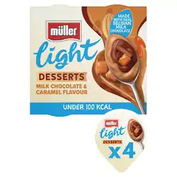 Iceland Müller Light Desserts Milk Chocolate & Caramel Flavour 4 x 90g (360g) offer