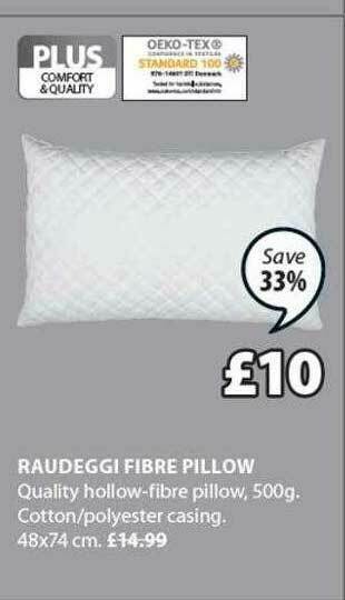 JYSK Raudeggi Fibre Pillow offer