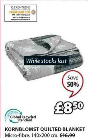 JYSK Kornblomst Quilted Blanket offer