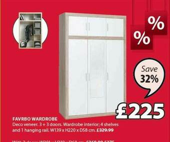 JYSK Favrbo Wardrobe offer