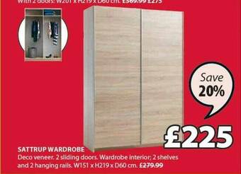 JYSK Sattrup Wardrobe offer