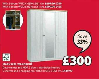 JYSK Markskel Wardrobe offer