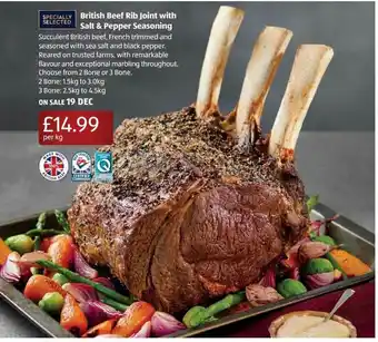 Aldi British Beef Rib Joint With Salt & Pepper Seasoning offer