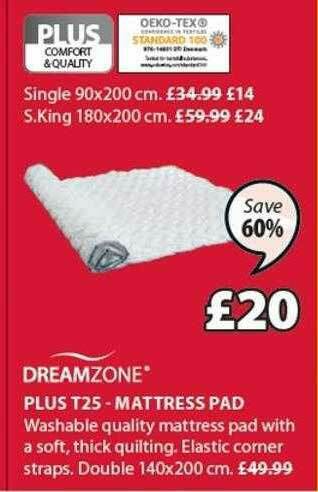 JYSK Dreamzone Plus T25 - Mattress Pad offer