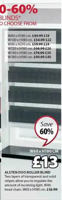 JYSK Alsten Duo Roller Blind offer