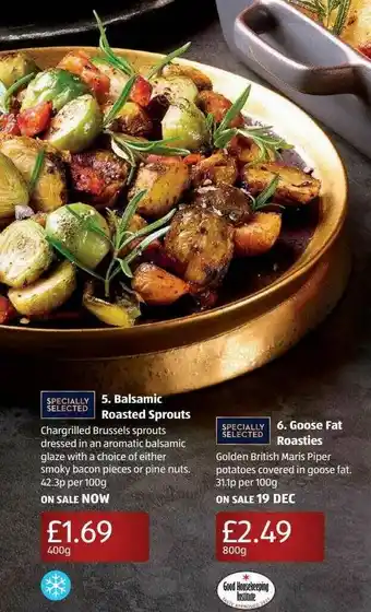 Aldi Balsamic Roasted Sprouts, Goose Fat Roasties offer