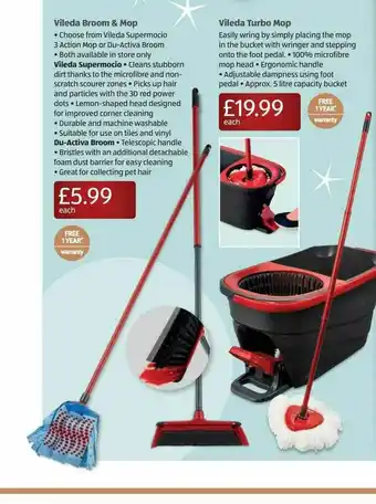 Aldi Vileda Broom & Mop, Vileda Turbo Mop offer