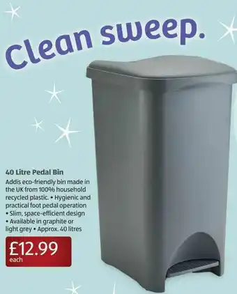 Aldi 40 Litre Pedal Bin offer