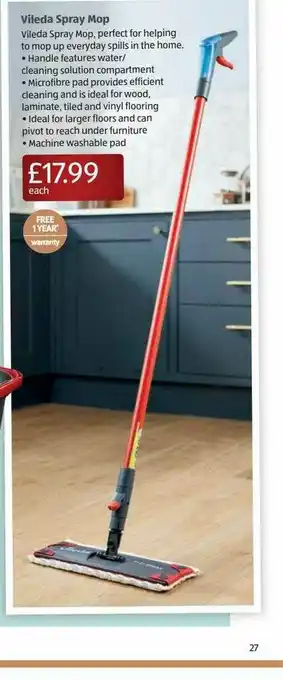 Aldi Vileda Spray Mop offer