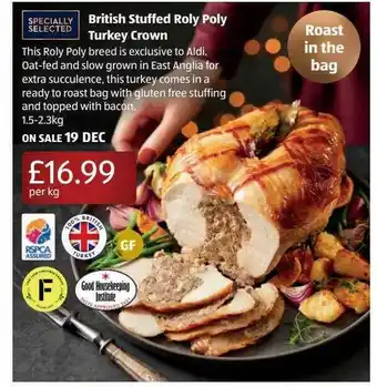 Aldi British Stuffed Roly Poly Turkey Crown offer