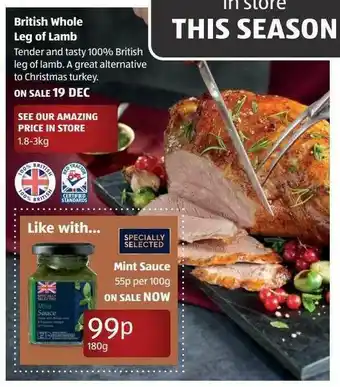 Aldi British Whole Leg Of Lamb offer