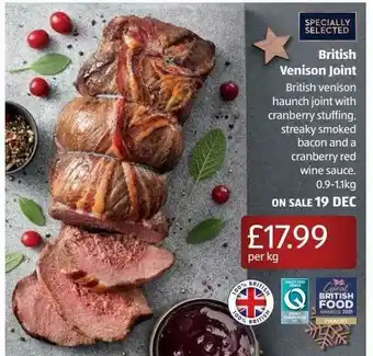Aldi British Venison Joint offer