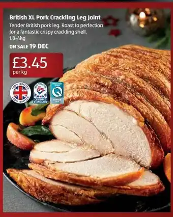 Aldi British Xl Pork Crackling Leg Joint offer