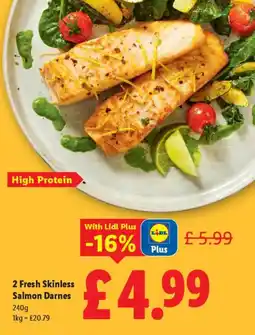 Lidl 2 Fresh Skinless Salmon Darnes offer