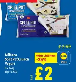Lidl Milbona Split Pot Crunch Yogurt offer