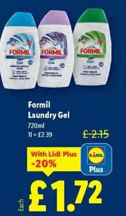 Lidl Formil Laundry Gel offer
