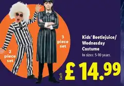 Lidl Kids' Beetlejuice/ Wednesday Costume offer