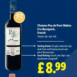 Lidl Chateau Pey de Pont Médoc Cru Bourgeois, French offer