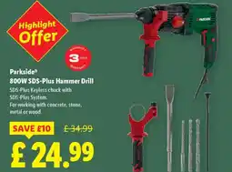 Lidl Parkside 800W SDS-Plus Hammer Drill offer