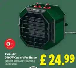Lidl Parkside 2000W Ceramic Fan Heater offer