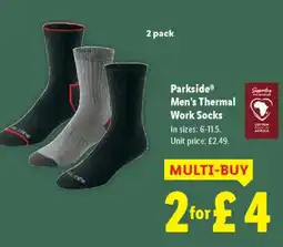 Lidl Parkside Men's Thermal Work Socks offer