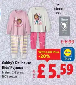 Lidl Gabby's Dollhouse Kids' Pyjamas offer