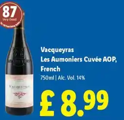 Lidl Vacqueyras Les Aumoniers Cuvée AOP, French offer