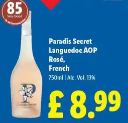 Lidl Paradis Secret Languedoc AOP Rosé, French offer