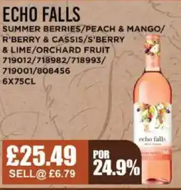 Bestway ECHO FALLS Summer berries/peach & mango/ r'berry & cassis/s'berry & lime/orchard fruit offer