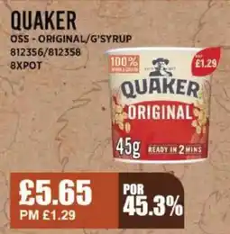 Bestway QUAKER Oss - original/g'syrup offer