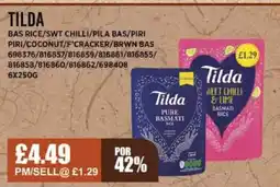 Bestway TILDA Bas rice/swt chilli/pila bas/piri piri/coconut/f'cracker/brwn bas offer