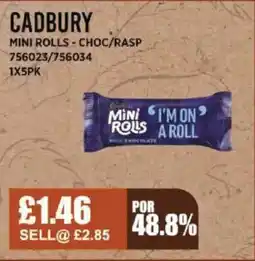 Bestway CADBURY Mini rolls-choc/rasp offer