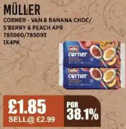 Bestway MÜLLER Corner-van & banana choc/ s'berry & peach apr offer