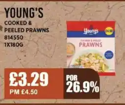 Bestway YOUNG'S Cooked & peeled prawns offer