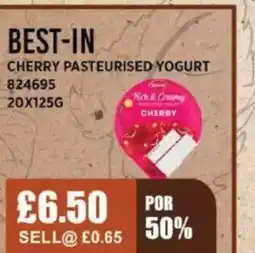 Bestway BEST-IN Cherry pasteurised yogurt offer