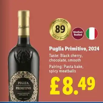 Lidl Puglia Primitivo, 2024 offer