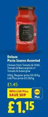 Lidl Deluxe Pasta Sauces Assorted offer