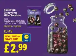 Lidl Halloween Creepy Eyes Milk Chocolate offer