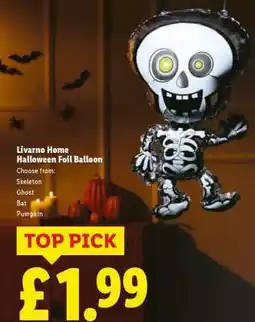 Lidl Livarno Home Halloween Foil Balloon offer