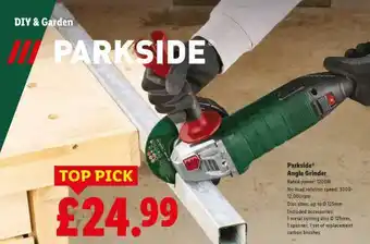 Lidl Parkside Angle Grinder offer