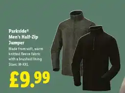 Lidl Parkside Men's Half-Zip Jumper offer