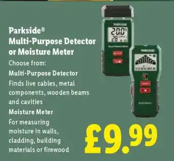 Lidl PARKSIDE Multi-Purpose Detector or Moisture Meter offer