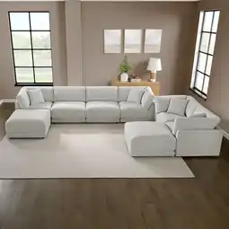 Costco Aiden & Ivy Dayna Grey Fabric 8 Piece Modular Sofa offer