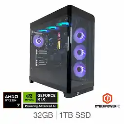 Costco CyberPower, AMD Ryzen 7, 32GB RAM, 1TB SSD, NVIDIA GeForce RTX 5070, Gaming Desktop PC offer