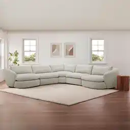 Costco Aiden & Ivy Holley Grey Fabric 5 Piece Modular Sofa offer