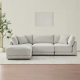 Costco Aiden & Ivy Dayna Grey Fabric 4 Piece Modular Sofa offer