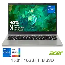 Costco Acer Aspire Vero, Intel Core i7, 16GB RAM, 1TB SSD, 15.6 Inch Laptop, NX.KLMEK.005 offer