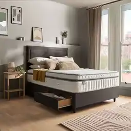 Costco Silentnight Velvet 4 Drawer Divan Base with Malvern Headboard in 3 Colours & 3 Sizes offer