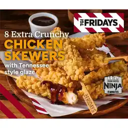 Iceland TGI Fridays 8 Extra Crunchy Chicken Skewers with Tennessee Style Glaze 270g offer